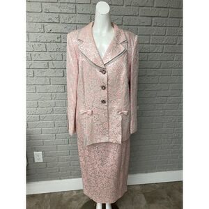 Moshita Couture Pink Silver Jacquard Mother Of The Bride Dress Size 14